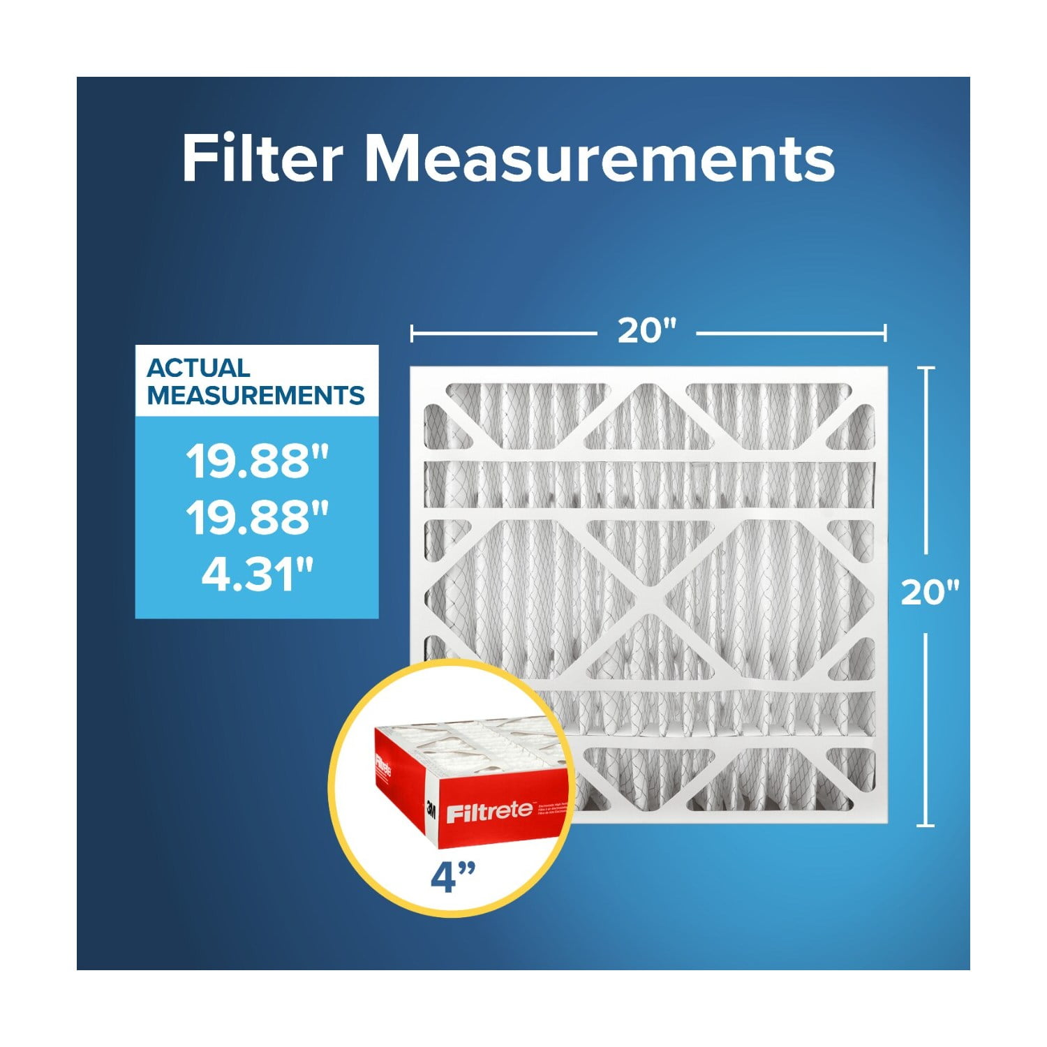 Filtrete 20x20x4 HVAC Furnace Air Filter, MPR 1000 MERV 11, Allergen Defense, 2 Pack