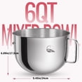 thumbnail image 5 of Kitchen Mixer Accessory Kitchen Appliances Part Mixing Bowl for 6QT Stand Mixers, 5 of 14