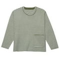 thumbnail image 6 of Infant & Toddler Boys Green Striped Sweater With Pocket, 6 of 8