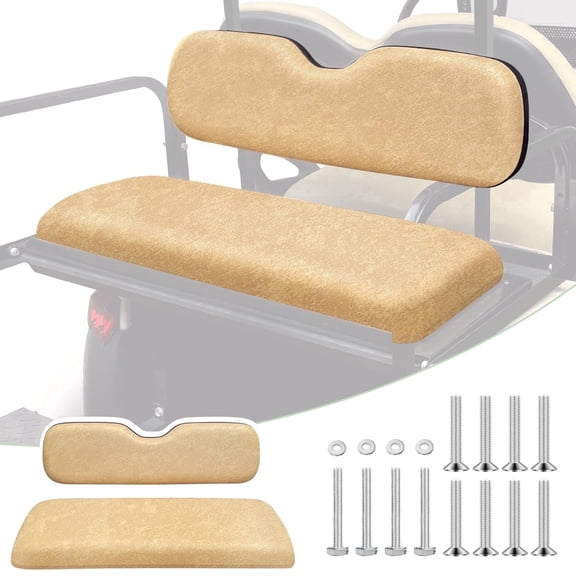 Universal Golf Cart Rear Seat Replacement Cushion for EZGO Club Car and Yamaha Golf Cart Back Seat Cushion Set, Tan