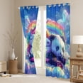 thumbnail image 3 of Unicorn Panda Window Drapes Block 30%-50% Light,Cartoon Animals Kitchen Window Treatments 42Wx63L Inches,Rainbow Cloud Decor Window Curtains, 3 of 6