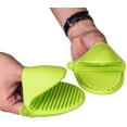 thumbnail image 2 of Mini Oven Mitts, Cooking Pinch Grips, Silicone Potholder for Kitchen Cooking 2pcs (Green), 2 of 4