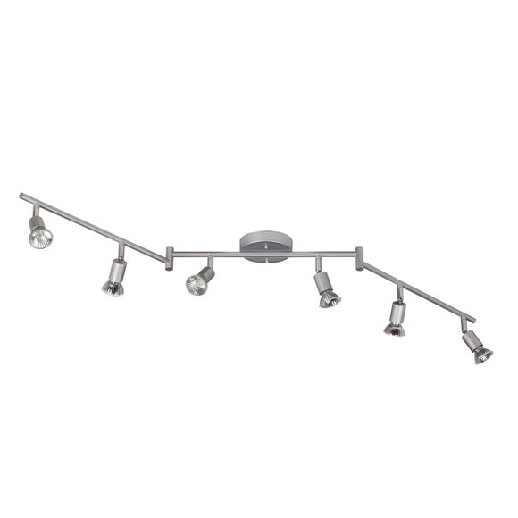 Globe Electric 59351 Payton 6-Light Foldable Track Lighting, Matte Silver