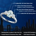 thumbnail image 2 of Gem Stone King 925 Silver and 10K Yellow Gold Sky Blue Aquamarine and White Moissanite Engagement Ring for Women | 1.66 Cttw | Oval 8X6MM | Gemstone March Birthstone | Size 5, 2 of 7