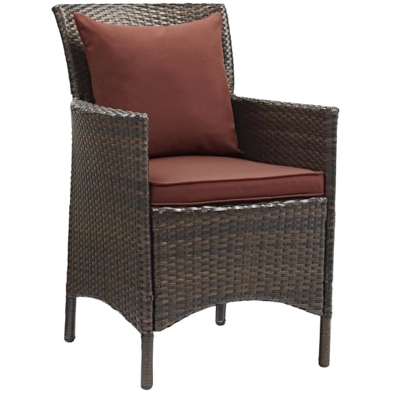 Ergode Conduit Outdoor Patio Wicker Rattan Dining Armchair - Brown Currant
