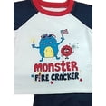 thumbnail image 2 of Infant & Toddler Boys Monster Firecracker Shirt & Shorts Pajama Sleep Set 24m, 2 of 3