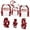 Red-Mom, variant on Aofany Family Matching Christmas Pajamas, Long-Sleeved Letter Print Round Neck Tops Plaid Pattern Trousers Sleepwear Outfits
