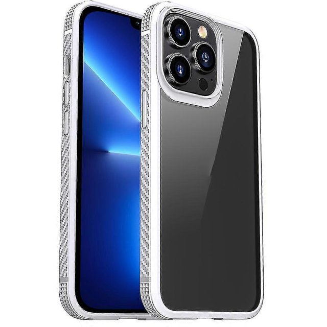 Funda transparente de TPU + PC para iPhone 13 Pro Max, color blanco