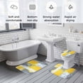 thumbnail image 6 of Gray Yellow Brush Bathroom Rugs Set Watercolor Graffiti Non Slip Absorbent Soft Bath Mats 3 Piece Set with Bathroom Rug, U-Shaped Floor Mat, Toilet Seat Cover Small Size, 6 of 9