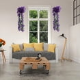thumbnail image 2 of NOGIS 2 Pack Artificial Hanging Flowers Fake Hanging Plants Violet Ivy Fake Hanging Plant for Wall Home Patio Room Garden Wedding Indoor Outdoor Fall Decoration (Purple), 2 of 7
