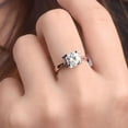 thumbnail image 2 of 0.5 / 1 / 2 Carat Engagement Ring for Women, 925 Silver Round Brilliant Cut Moissanite Promise Ring, Birthday Valentine's Day Mother's Day Gift for Her Girlfriend Wife Mom, 2 of 8