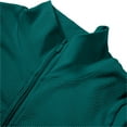thumbnail image 7 of Women's Textured Yoga Bodysuit, Long Sleeve Zipper Front Yoga Suit with Waist Cinching Design, Sculpting Tight Bodysuit for Yoga, Workout, Gym and Casual Athleisure Wear Blackish Green, 7 of 7