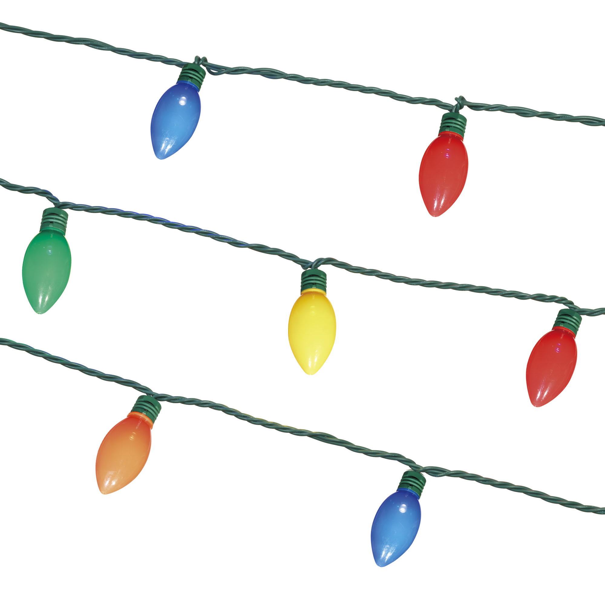 Holiday Time 100-Count Ceramic Multicolor LED C9 Christmas Lights, with Green Wire, 60 feet - image 4 of 4