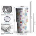 thumbnail image 3 of 30oz Pioneer Flower Floral Print Pattern Tumbler, Double Wall Vacuum Insulated Cup, BPA-Free Leak Proof Lid & Reusable Straws, Hot 12h, Cold 34h, 3 of 6