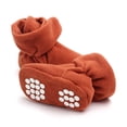 thumbnail image 3 of Otqutp Little Kid Solid Color Shoes Toddler Baby Shoes Socks Solid Color Patchwork Knitted Plush Baby Socks Shoes for 0 To 12Months(Orange,3-6Months), 3 of 4