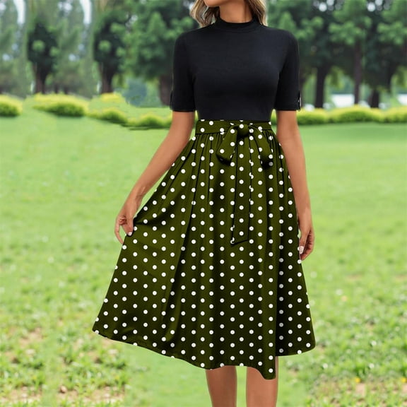Fashion Women's Bandage Printing Dresses Elegant Casual Comfortable All Occasio Button Waist Dress Blouses For Women Dressy Dasual Business Casual