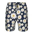 thumbnail image 3 of Logiee Daisy Floral Print Mens Swim Trunks Quick Dry Board Shorts,Breathable Hawaii Beach Shorts Swimwear Bathing Suits-X-Large, 3 of 6