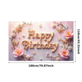 thumbnail image 3 of Pink Background Happy Birthday Banner with Peony and Butterfly Elements Party Decoration Photography Prop Backdrop for Birthday Party Supplies Celebrations Photo Booth Setup, 3 of 8