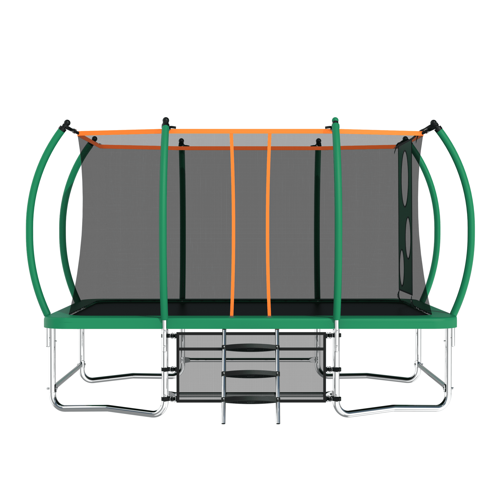 8X14FT Trampoline for Kids and Adults,Large Rectangle Trampoline with Enclosure Net,Green