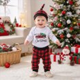 thumbnail image 2 of HCNTES Boys Winter Outfits My First Christmas Baby Boy Baby Boy Fall Clothes Long Sleeve Xmas Tree Car Romper Red Plaid Pants 0 6 9 12 18 24 Months Boys Autumn Fall Set, 2 of 8