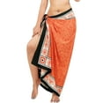 thumbnail image 2 of HAPPY BAY Women's Beachwear Cover-Up Swimwear Sarong Pareo Summer Pareos Bathing Suit Coverup Vacation Long Swim Wrap for Women One Size Sun, Orange, 2 of 4