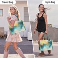 thumbnail image 6 of Large Capacity Tote Bag,Teal Marble Gold Abstract Pattern Handbag Fashion Luxury Tote Bag,15.7"x13"x 5.1" Inches,Laptop Compatible, 6 of 6