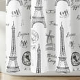 thumbnail image 4 of Paris Bonjour Cotton Shower Curtain Black/White Single 72x72, 4 of 4