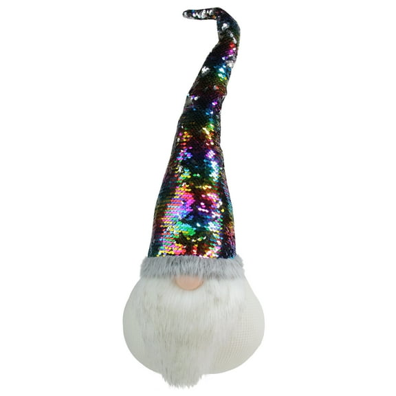 Northlight Gnome with Rainbow Flip Sequin Hat Christmas Decoration - 24"
