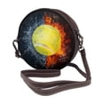 thumbnail image 2 of Lsque Tennis Ball In Fire And Water Pattern Shoulder Bag – Microfiber Leather Crossbody with Detachable Strap & Handle Ring, Waterproof & Durable, Elegant Everyday Carry, 2 of 5