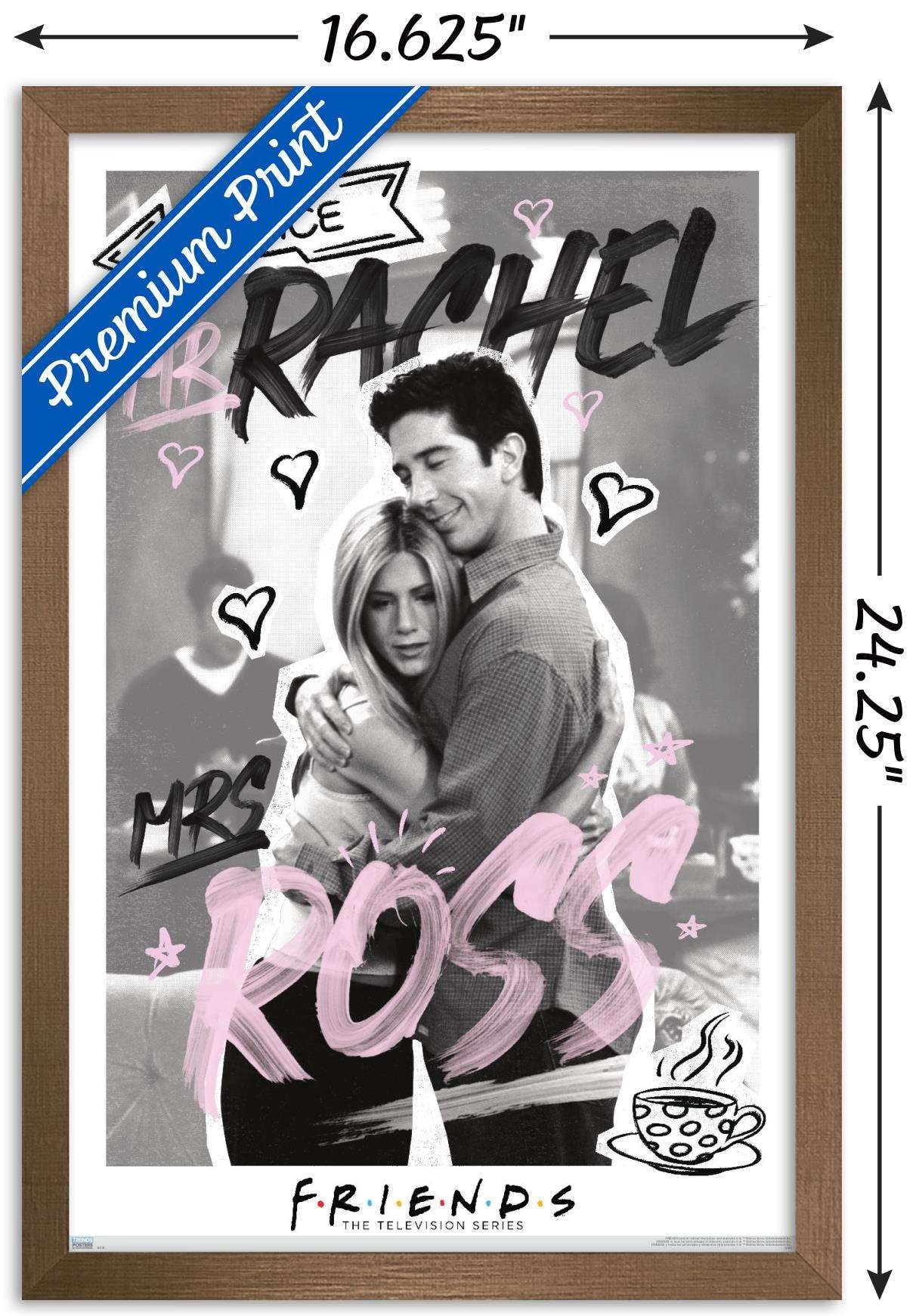 Friends - Ross and Rachel Wall Poster, 14.725" x 22.375", Framed