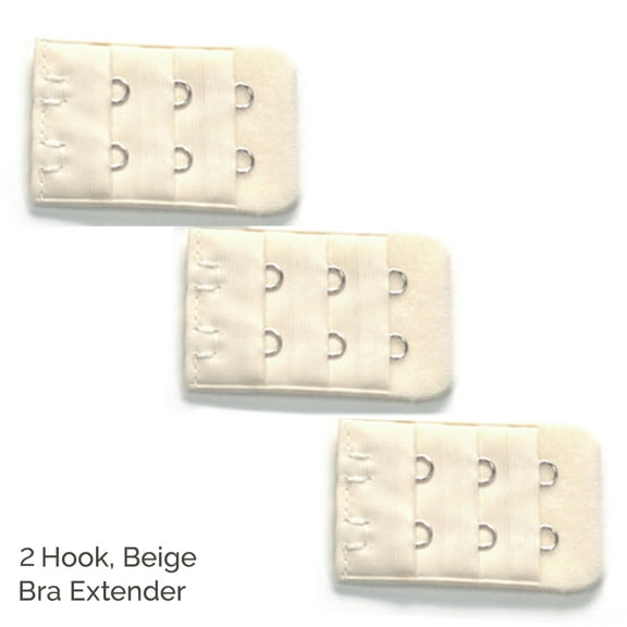 More of Me to Love Premium Bra Extenders 2-Hook Beige 3-Pack