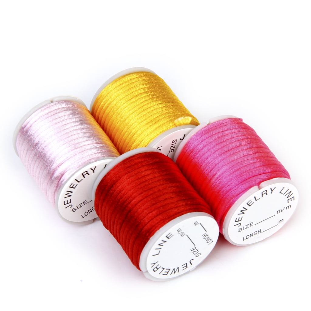 10 Colors Satin Nylon Cord String Beading Jewelry Making Thread 6/4m  Colorful - Multi-Color, 2mm Length 4m 