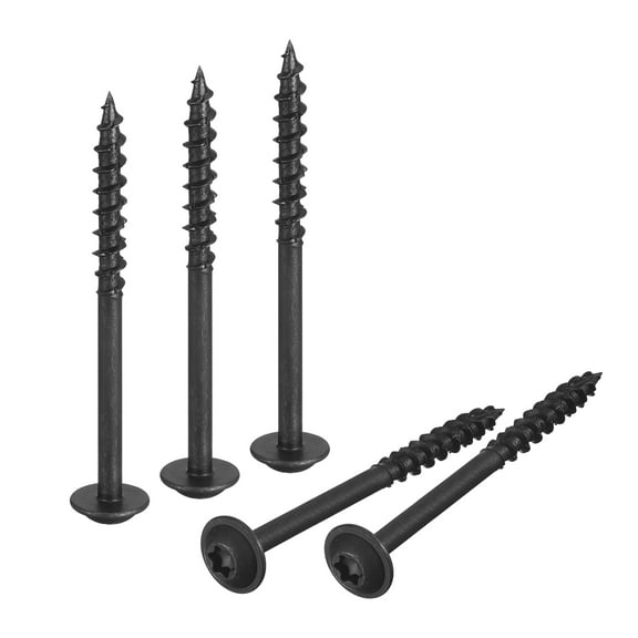 Uxcell #10 x 3" Round Washer Head Screws - 100pcs - Torx/Star Wood Screws, Black