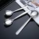 thumbnail image 5 of Juego de cucharas para la cena, 8 cucharas, cucharas de acero inoxidable, cucharas de metal duraderas, acabado de espejo y aptas para lavavajillas, para el hogar, restaurante, color plateado, 5 of 6