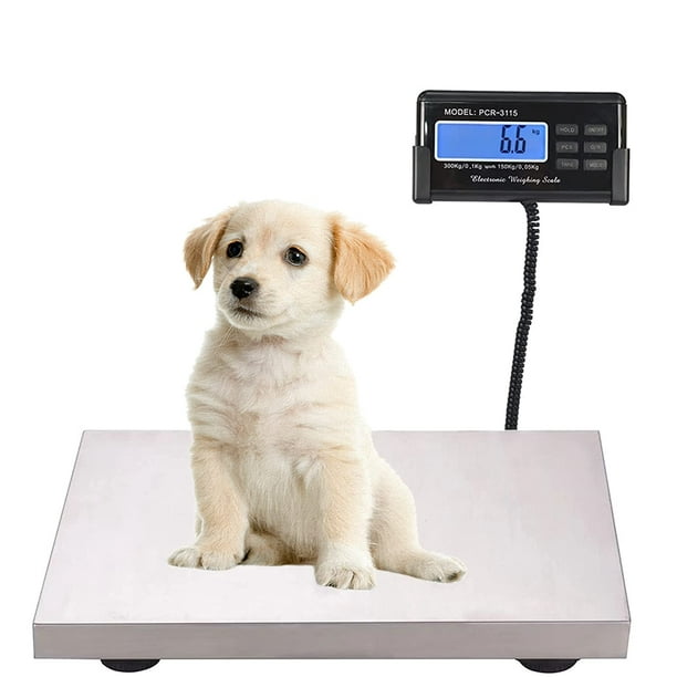 Dog Scale Pet Scale for Large Dogs Cat Scale Puppy Scale, Stainless Steel  660lb Heavy Duty Livestock Scale, Digital Postal Scale Shipping Scale for