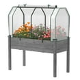 thumbnail image 1 of Costway Raised Garden Bed with Dual Zipper Door Greenhouse for Patios and Backyards Grey, 1 of 9