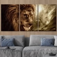 thumbnail image 3 of wall26 Canvas Print Wall Art Set Grunge Effect Portrait of Jungle Lion Animals Nature Photography Realism Rustic Scenic Colorful Country Ultra for Living Room, Bedroom, Office - 24"x36"x3 P, 3 of 5