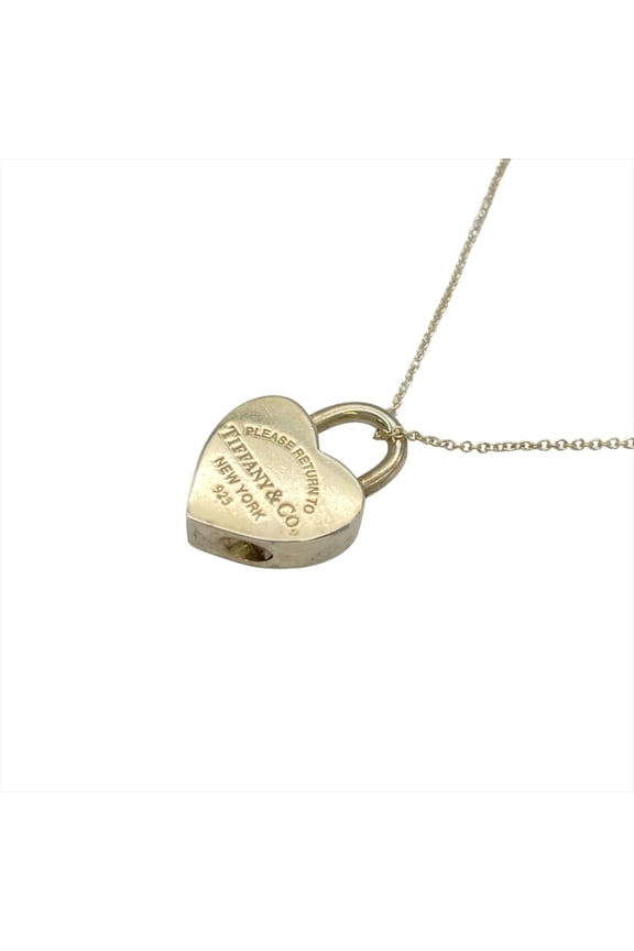 Pre-Owned Tiffany & Co. Return to Heart Lock Necklace, SV925, 9.6g, Silver, Women's.