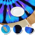 thumbnail image 4 of Blue Purple Tie Dye Pattern Round Fitted Tablecloth with Elastic Edge,Dining Table Cover Waterproof,Outdoor Round Tablecloth for Camping,Dining,Indoor and Outdoor, 4 of 7