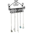 thumbnail image 5 of MyGift Wall Mounted Black Metal Scrollwork Design Jewelry Organizer Rack, 5 of 6