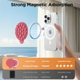 thumbnail image 4 of czcpp-Magnetic Suction Cup Phone Mount for MagSafe Case, Silicone Hands-Free Grip Holder for iPhone and Android, Mirror Shower Phone Stand for Makeup FaceTime Gym Kitchen Bathroom, Camellia Red, 4 of 4