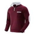 thumbnail image 2 of Camisas de Manga Larga Casual Color Sólido Bolsillo Cremallera de Pie Cuello Sudadera, Camisas de Trabajo de Manga Larga de los Hombres para Actividades Al Aire Libre, 2 of 9