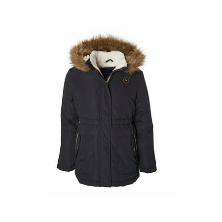 Limited Too Fur trim heavyweight anorak jacket with sherpa fleece lining (big girls)