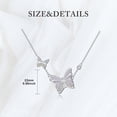 thumbnail image 3 of AOBOCO 925 Sterling Silver Butterfly Pendant Necklace for Women 18’’+2’’ Chain Multi-color Gemstone Butterfly Jewelry Gifts for Daughter Mom, 3 of 10
