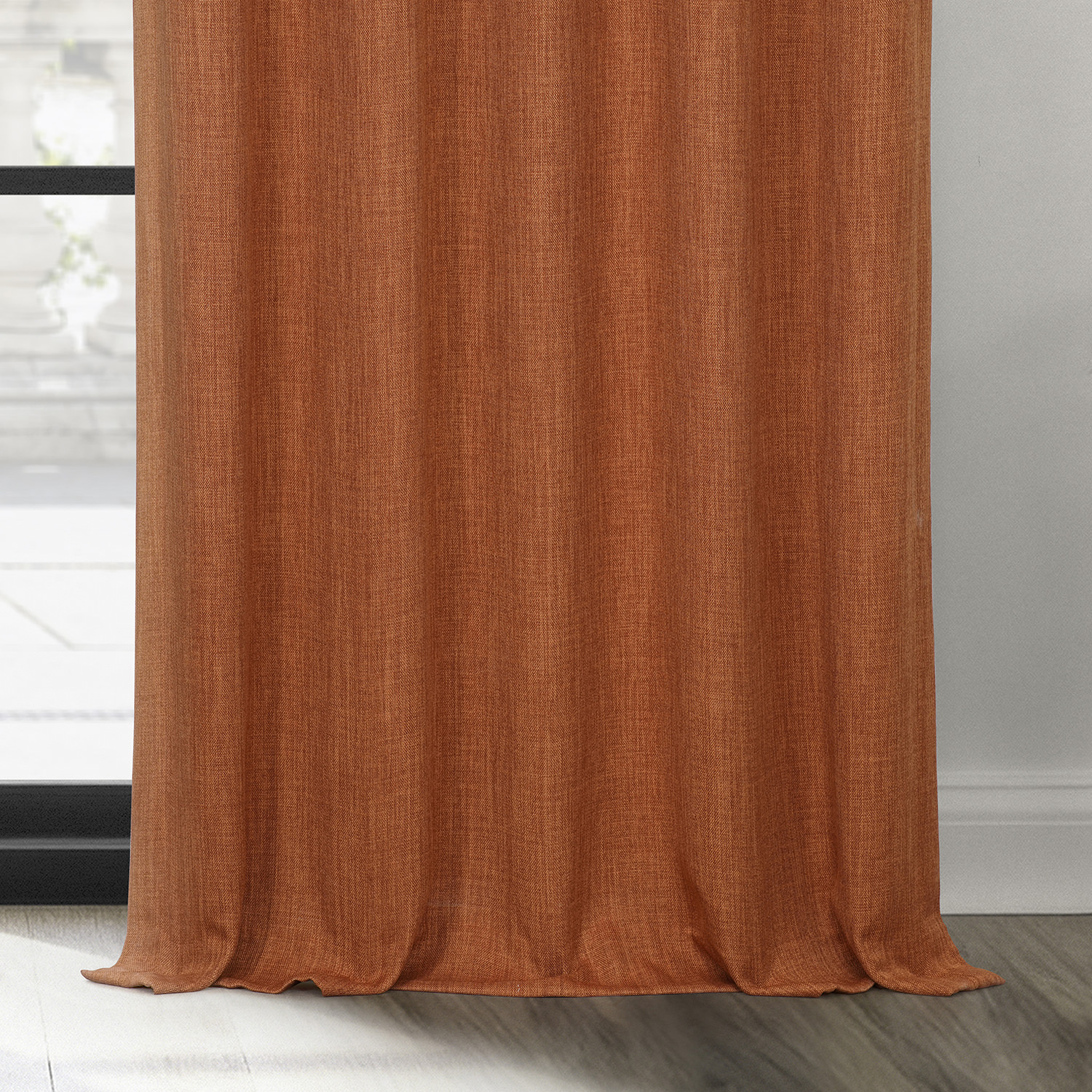 HPD Half Price Drapes Desert Orange Faux Linen Room Darkening Curtains for Bedroom & Living Room Curtains (1 Panel), Door & Window Curtains 96 inches long, Rod Pocket curtains & drapes, 50W X 96L