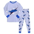 thumbnail image 2 of CAICJ98 Boys Pajamas Cotton Planet Pjs Toddler 2 Piece Sleepwear Kids Boys' Clothing Sets (Blue,5-6 Years), 2 of 7