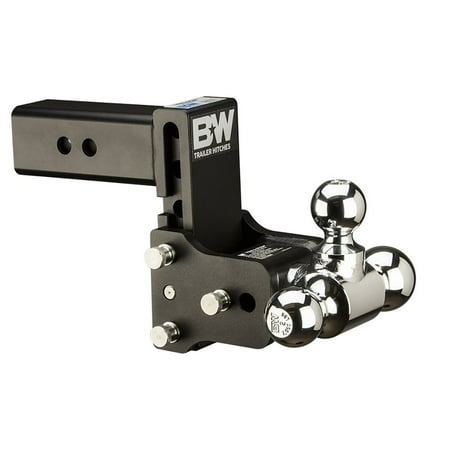 B&W TS20048B Tow and Stow 2.5 Inch Shank Tri Ball Hitch Mount with 5 Inch