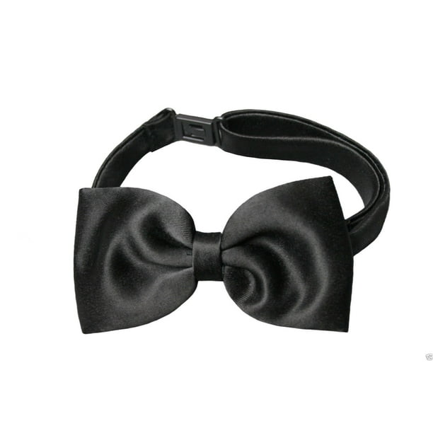 Unotux Infant Toddler Kid Teen Boy Wedding Formal Party Satin Black Bow Tie S 4t 5 Walmart Com Walmart Com