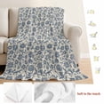thumbnail image 5 of Light Blue Floral Blanket Soft Cozy Warm Throw Blanket for Couch, Plush Fuzzy Flannel Fleece Blankets for Sofa, Rustic Vintage Flowers Botanical Spring Bed Blankets Lightweight Gifts for Men, 50"x80", 5 of 9