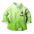 thumbnail image 6 of CLOISE Boys Girls Button down Shirt St Patricks Day Long Sleeve School Uniform with Collar Gradient Tops Slim Lightweight Going Out Clothes, 6 of 7